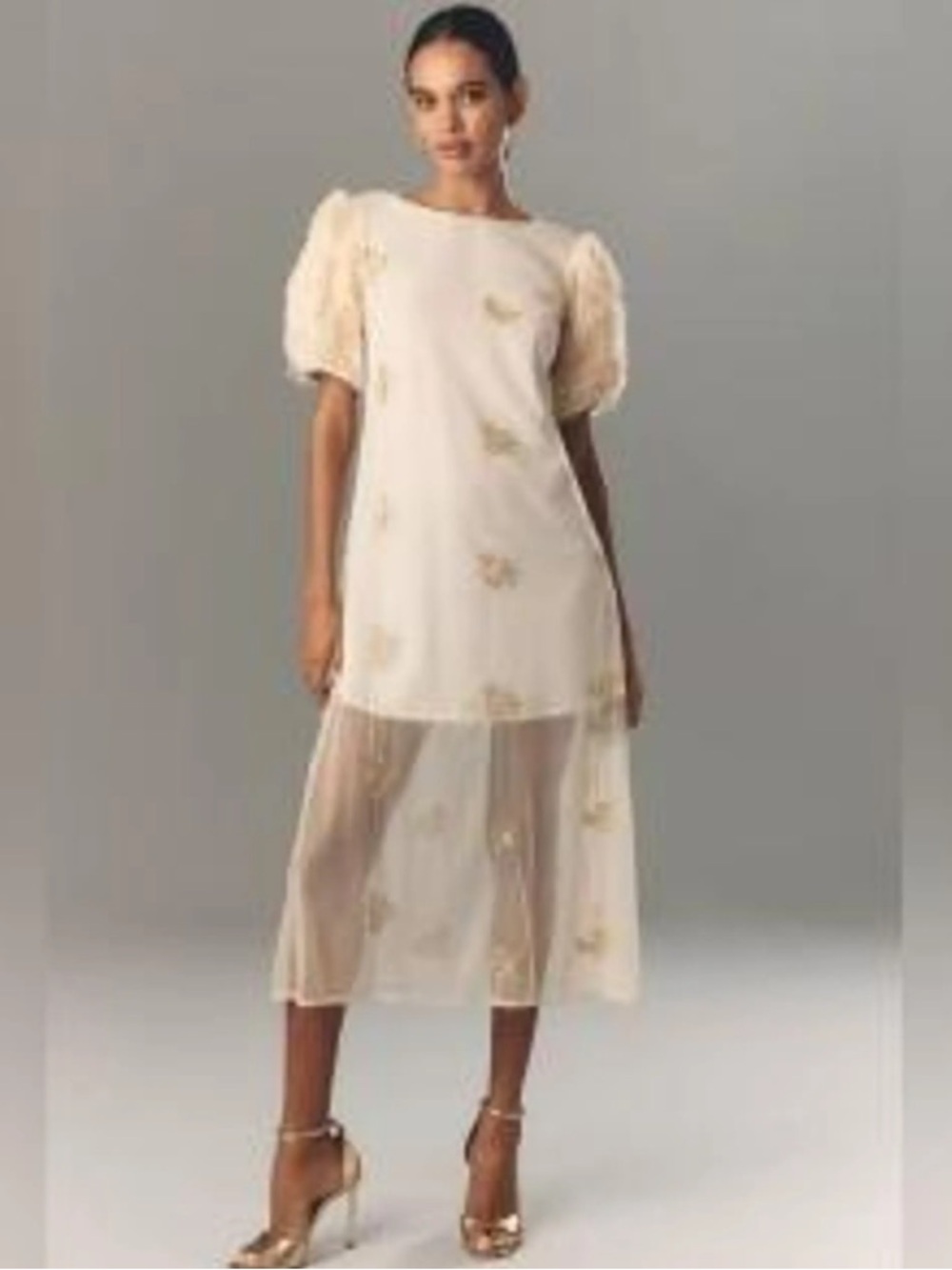 Anthropologie Let Me Be Floral Embroidered Midi Dress Size S NEW